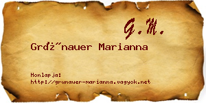 Grünauer Marianna névjegykártya